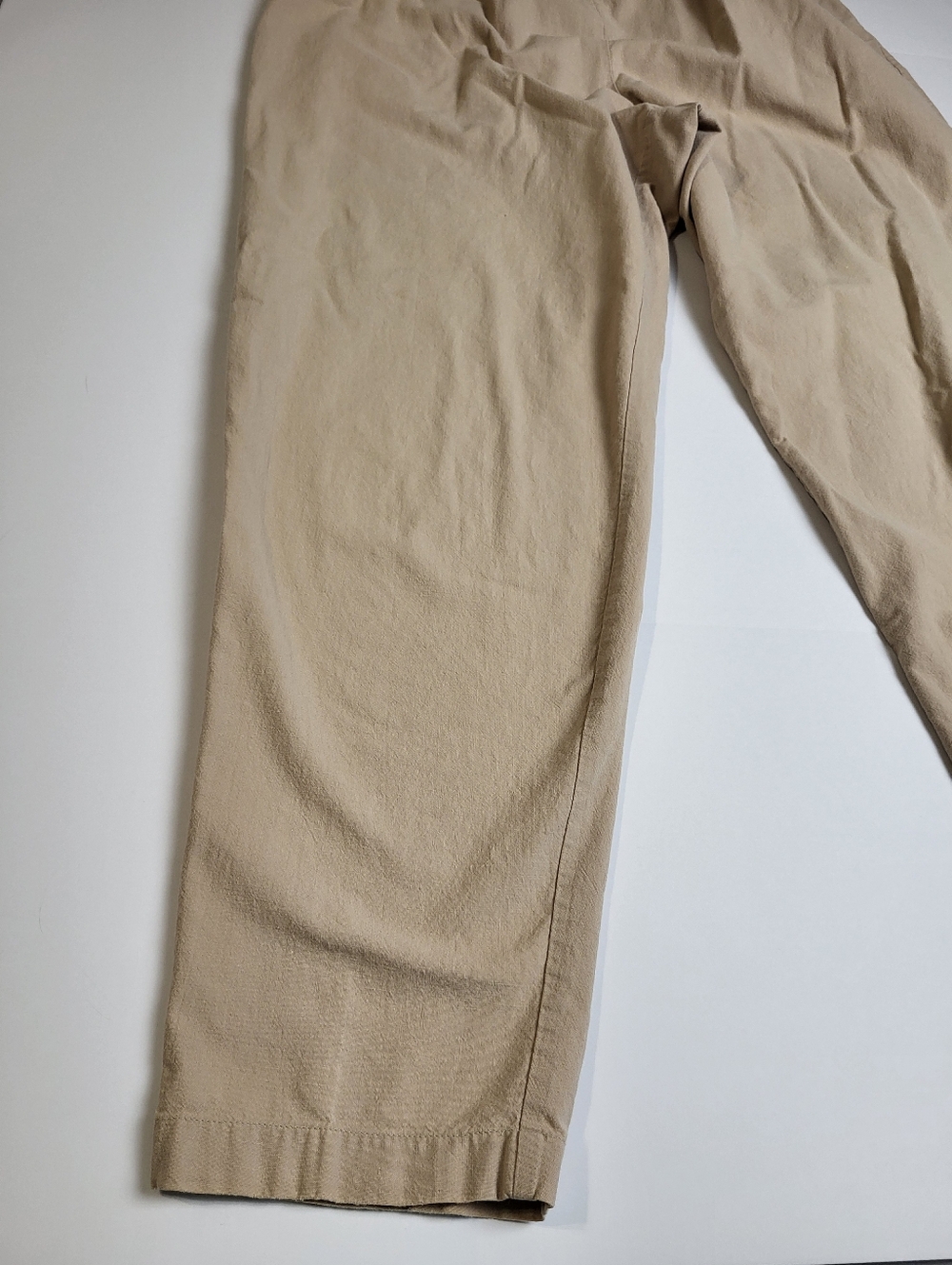 LL Bean Pull On‎ Khaki Pants Elastic Waist Cotton Women's Size Medium Tall Large - Picture 9 of 9